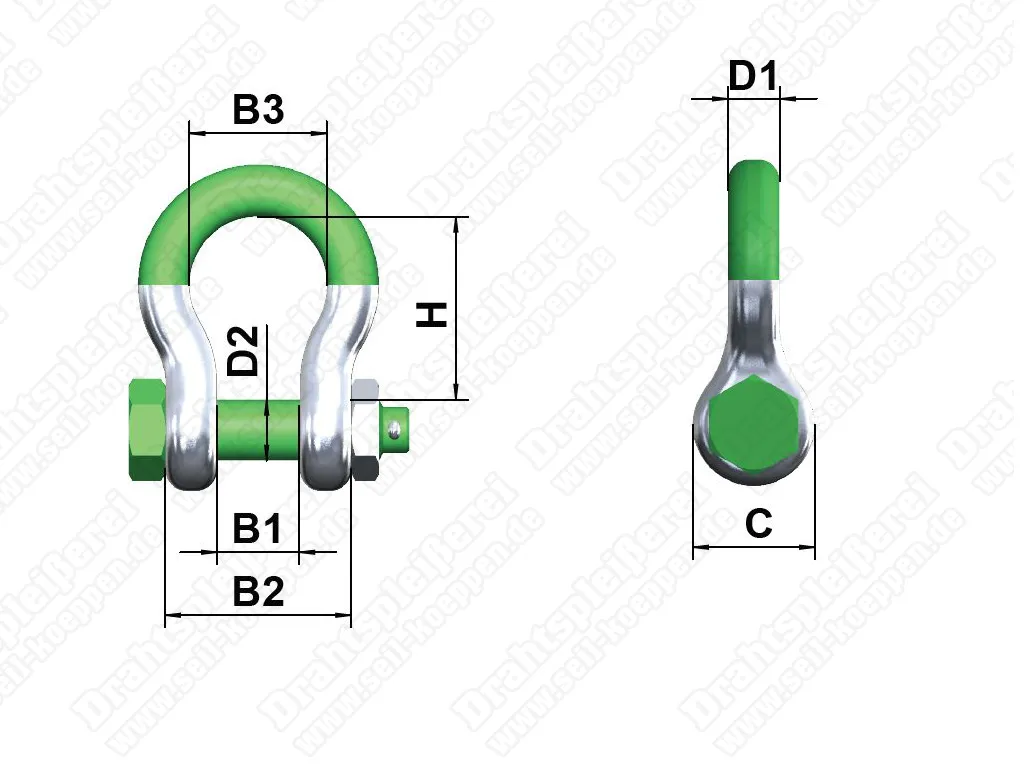 Green Pin® Schäkel BN gerade - Green Pin