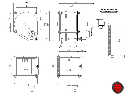 Massbild Handseilwinde 4202.0,5