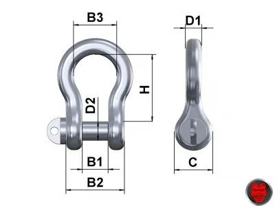 Schäkel geschmiedet geschweift