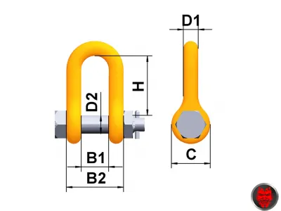 Gestanzter Schäkel mit Bolzen und Splintring 4 mm-v2734